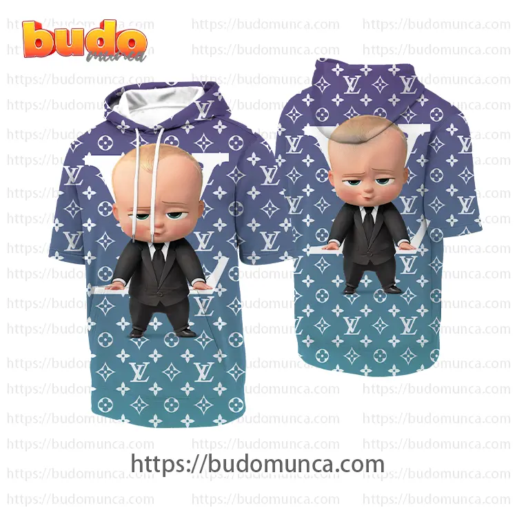 Louis vuitton and the boss baby cute hooded short sleeve t-shirt gift uninque for kid man women